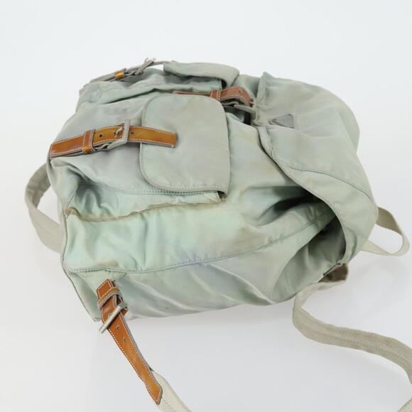 PRADA Backpack Nylon Light Blue Silver Auth 151340 main image 13